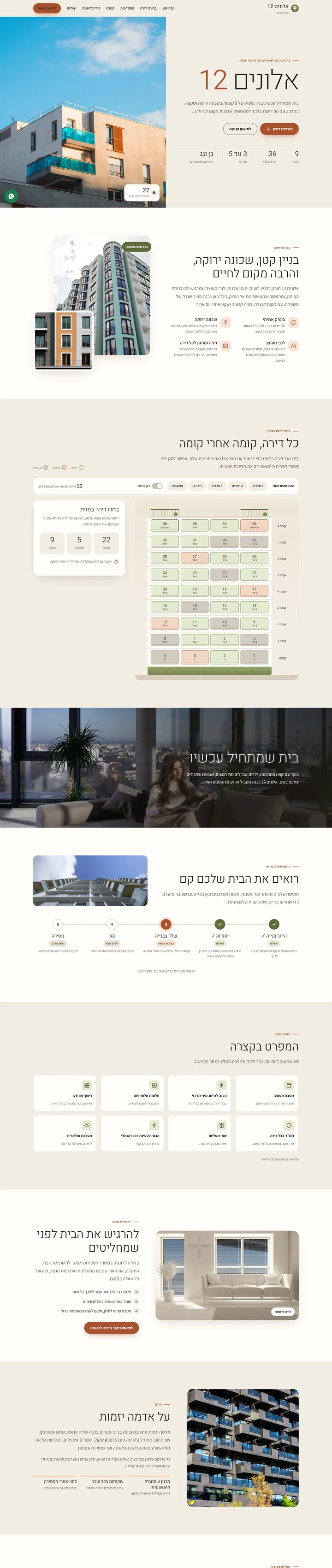 סקיצה לדוגמה של באלי דיגיטל לתחום נדל״ן: אלונים 12