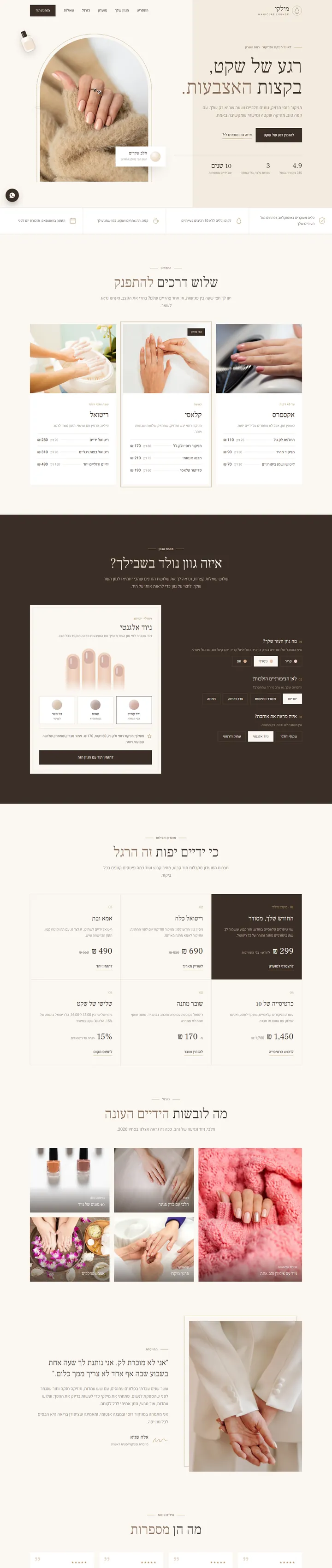 סקיצה לדוגמה של באלי דיגיטל לתחום מניקור ופדיקור: מילקי